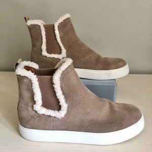 Lucky Brand LP-Kichai Ankle High Top Sneaker Boots (Women's 9, brown)